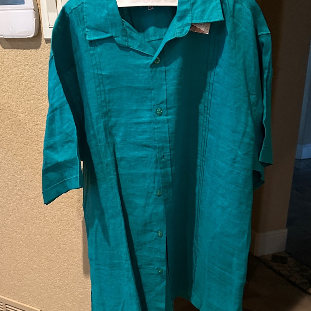 Men's Teal Casual Button Down Shirt